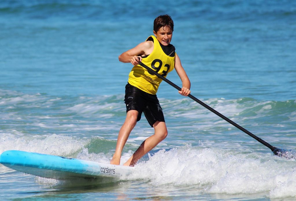 pratique du paddle boarding