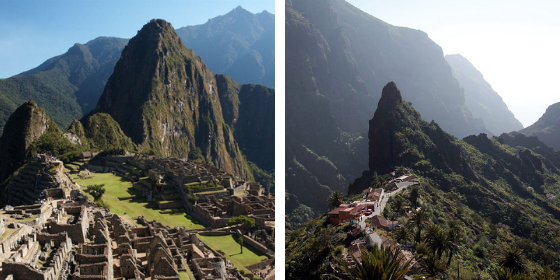 Machu Picchu (à gauche) VS Las Masca (à droite)